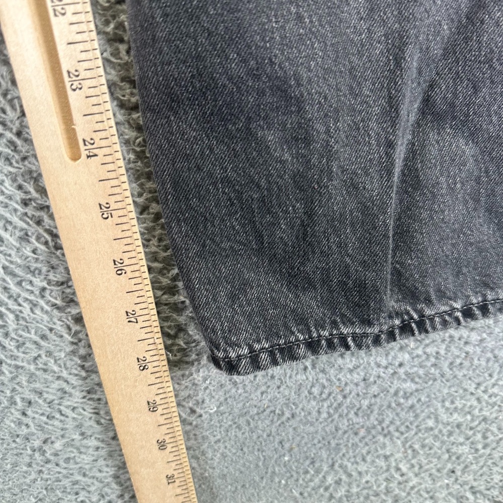 Old Navy Drapey Jeans Women 16 Gray Cotton Denim Wide-Leg Faded High-Rise Baggy - Picture 9 of 11